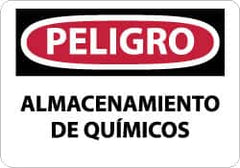 NMC - "Peligro - Almacenamiento de Quimicos", 10" Long x 14" Wide, Aluminum Safety Sign - Rectangle, 0.04" Thick, Use for Workplace/Safety - A1 Tooling