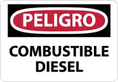 NMC - "Peligro - Combustible Diesel", 10" Long x 14" Wide, Aluminum Safety Sign - Rectangle, 0.04" Thick, Use for Workplace/Safety - A1 Tooling