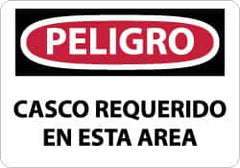 NMC - "Peligro - Casco Requerido en Esta Area", 10" Long x 14" Wide, Aluminum Safety Sign - Rectangle, 0.04" Thick, Use for Accident Prevention - A1 Tooling