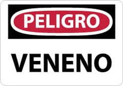 NMC - "Peligro - Veneno", 10" Long x 14" Wide, Aluminum Safety Sign - Rectangle, 0.04" Thick, Use for Workplace/Safety - A1 Tooling