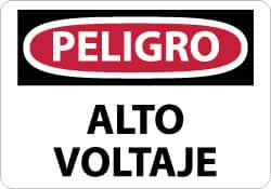 NMC - "Peligro - Alto Voltaje", 10" Long x 14" Wide, Aluminum Safety Sign - Rectangle, 0.04" Thick, Use for Workplace/Safety - A1 Tooling