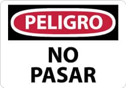 NMC - "Peligro - No Pasar", 10" Long x 14" Wide, Aluminum Safety Sign - Rectangle, 0.04" Thick, Use for Security & Admittance - A1 Tooling