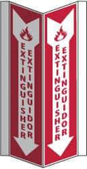 NMC - Extinguisher, Acrylic Fire Sign - 8-3/4" Wide x 16" High, English/Spanish - A1 Tooling