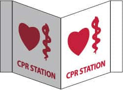 NMC - "CPR Station", 8" Long x 14-1/2" Wide, Rigid Plastic Safety Sign - Rectangle, 0.125" Thick, Use for First Aid - A1 Tooling