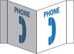 NMC - "Phone", 8" Long x 14-1/2" Wide, Rigid Plastic Safety Sign - Rectangle, 0.125" Thick, Use for Security & Admittance - A1 Tooling