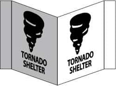 NMC - "Tornado Shelter", 8" Long x 14-1/2" Wide, Rigid Plastic Safety Sign - Rectangle, 0.125" Thick, Use for Accident Prevention - A1 Tooling