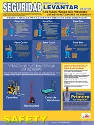 NMC - 18" Wide x 24" High Laminated Paper Back Lifting Information Poster - Spanish - A1 Tooling