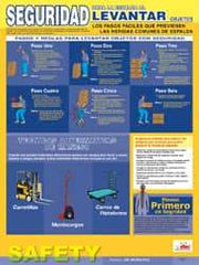 NMC - 18" Wide x 24" High Laminated Paper Back Lifting Information Poster - Spanish - A1 Tooling