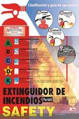 NMC - 18" Wide x 24" High Fire Extinguishers Information Poster - Spanish - A1 Tooling