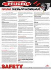 NMC - 18" Wide x 24" High Laminated Paper Confined Space Information Poster - Spanish - A1 Tooling