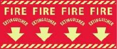 NMC - Fire Extinguisher, Pressure Sensitive Vinyl Fire Sign - 24" Wide x 12" High, Glow-in-the-Dark - A1 Tooling