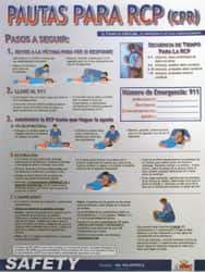 NMC - 18" Wide x 24" High Laminated Paper CPR Information Poster - Spanish - A1 Tooling