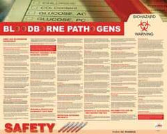 NMC - 30" Wide x 24" High Laminated Paper Bloodborne Pathogens Information Poster - English - A1 Tooling