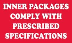 NMC - Inner Packages Comply with Prescribed Specifications DOT Shipping Label - 3" High x 5" Wide - A1 Tooling