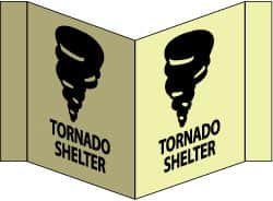 NMC - "Tornado Shelter - Tornado Shelter", 8" Long x 14-1/2" Wide, Rigid Plastic Safety Sign - Rectangle, 0.125" Thick, Use for Accident Prevention - A1 Tooling