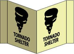 NMC - "Tornado Shelter - Tornado Shelter", 8" Long x 14-1/2" Wide, Rigid Plastic Safety Sign - Rectangle, 0.125" Thick, Use for Accident Prevention - A1 Tooling