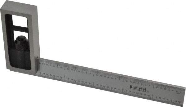 SPI - 6 Inch Long, English and Metric Double Square - 1/64 and 1/32 Inch Graduation, 0.5 and 1mm Graduation, Hardened Steel - A1 Tooling