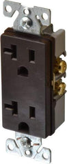 Cooper Wiring Devices - 125 VAC, 20 Amp, 5-20R NEMA Configuration, Brown, Industrial Grade, Self Grounding Duplex Receptacle - 1 Phase, 2 Poles, 3 Wire, Flush Mount, Chemical and Impact Resistant - A1 Tooling