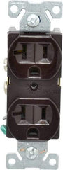 Cooper Wiring Devices - 125 VAC, 20 Amp, 5-20R NEMA Configuration, Brown, Specification Grade, Self Grounding Duplex Receptacle - 1 Phase, 2 Poles, 3 Wire, Flush Mount - A1 Tooling