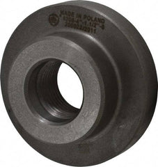 Bison - Adapter Back Plate for 4" Diam Self Centering Lathe Chucks - 1-1/2 - 8 Mount, 1-1/2" Through Hole Diam, 2.677mm ID, 4.095" OD, 0.709" Flange Height, Cast Iron - A1 Tooling