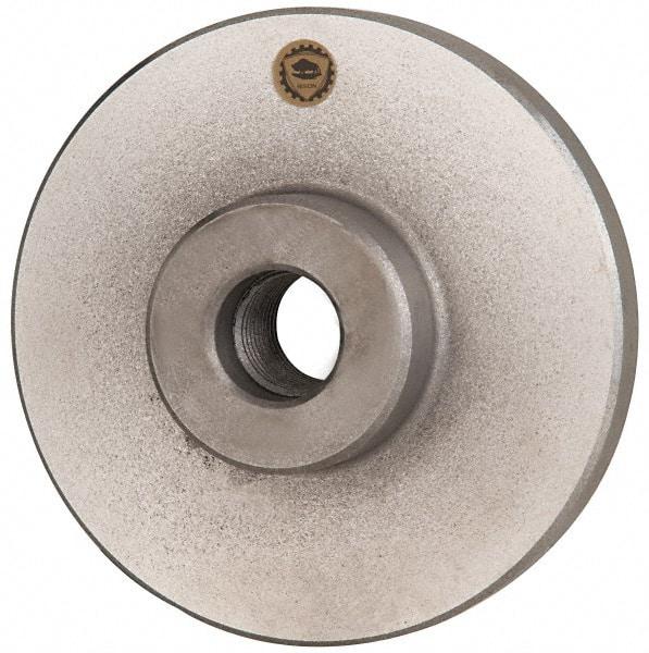 Bison - Adapter Back Plate for 5" Diam Self Centering Lathe Chucks - 1-1/2 - 8 Mount, 1-1/2" Through Hole Diam, 2.677mm ID, 5.079" OD, 0.709" Flange Height, Cast Iron - A1 Tooling