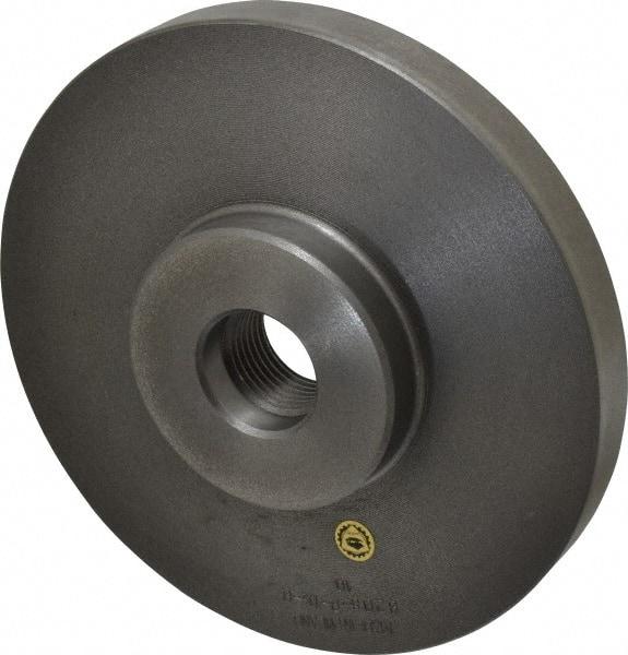 Bison - Adapter Back Plate for 8" Diam Self Centering Lathe Chucks - 1-1/2 - 8 Mount, 1-1/2" Through Hole Diam, 3.583mm ID, 8.11" OD, 0.866" Flange Height, Cast Iron - A1 Tooling