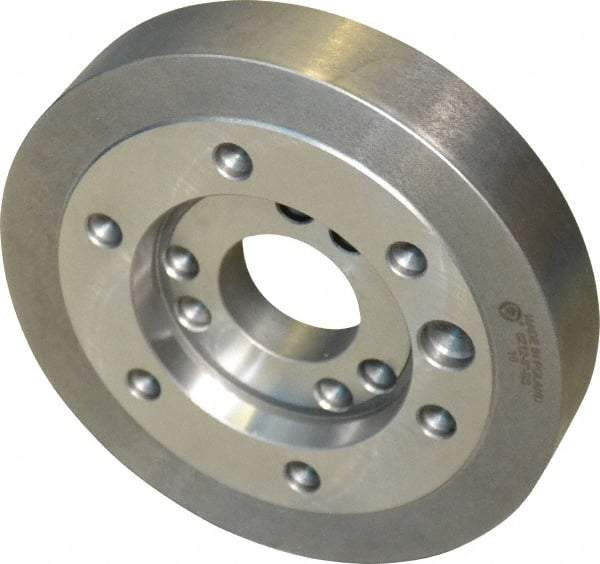 Bison - Adapter Back Plate for 8" Diam Independent & Self Centering Lathe Chucks - A1/A2-6 Mount, 2.17" Through Hole Diam, 4.19mm ID, 7.99" OD, 1.3" Flange Height - A1 Tooling