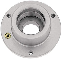 Bison - Adapter Back Plate for 8" Diam Self Centering Lathe Chucks - 2-1/4 - 8 Mount, 2.26" Through Hole Diam, 4.33mm ID, 8" OD, 0.59" Flange Height, Steel - A1 Tooling