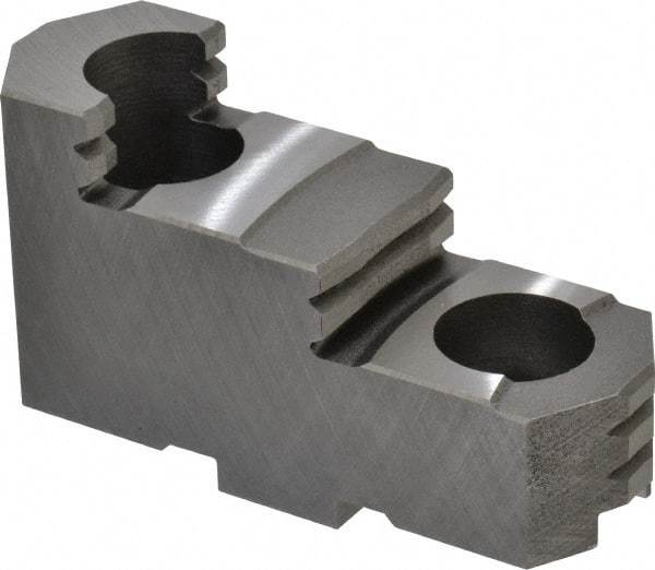 Bison - 10" Max Chuck Diam Compatibility, Steel Tongue & Groove Hard Lathe Top Jaws - 1.28" Wide x 3.74" Long x 2.023" High - A1 Tooling