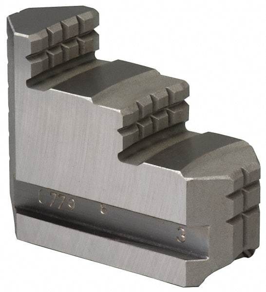 Bison - 12 to 12-1/2" Chuck Diam Compatibility, Steel Master Jaws - 1.5748" Wide x 4.37" Long x 3.0118" High - A1 Tooling