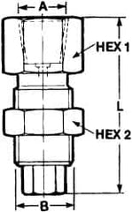 Voss - M16x2-1/4 Thread, 6,000 Max psi, Gauge To Thread Monitoring Coupling - 49mm Long, Pressure Tests - A1 Tooling