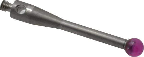 Fowler - 3 mm Ball Diameter, Stainless Steel Stem, M2 Thread, Ruby Point Ball Tip CMM Stylus - 20 mm Overall Length - A1 Tooling