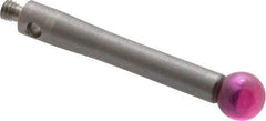 Fowler - 4 mm Ball Diameter, Stainless Steel Stem, M2 Thread, Ruby Point Ball Tip CMM Stylus - 20 mm Overall Length - A1 Tooling