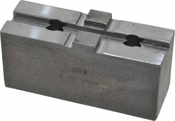 H & R Manufacturing - 8" Chuck Capacity, Tongue & Groove Attachment, Square Soft Lathe Chuck Jaw - Steel, 1-3/4" Btw Mount Hole Ctrs, 3-1/2" Long x 1-1/4" Wide x 1-5/8" High, 5/16" Groove - A1 Tooling