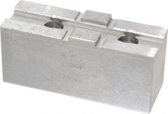 H & R Manufacturing - 10" Chuck Capacity, Tongue & Groove Attachment, Square Soft Lathe Chuck Jaw - Steel, 2-1/8" Btw Mount Hole Ctrs, 4-1/4" Long x 1-1/2" Wide x 1-7/8" High, 1/2" Groove - A1 Tooling