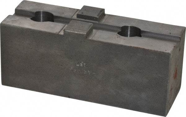 H & R Manufacturing - 18 to 21" Chuck Capacity, Tongue & Groove Attachment, Square Soft Lathe Chuck Jaw - Steel, 3" Btw Mount Hole Ctrs, 5-5/8" Long x 2" Wide x 2-5/16" High, 1/2" Groove - A1 Tooling