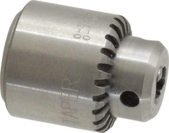 Jacobs - JT0, 0 Min Capacity, Tapered Mount Drill Chuck - Keyed, 21.59mm Sleeve Diam, 27.94mm Open Length - Exact Industrial Supply