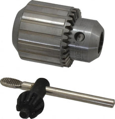 Jacobs - JT33, 2 to 12.7mm Capacity, Tapered Mount Drill Chuck - Keyed, 45.52mm Sleeve Diam, 64.01mm Open Length - Exact Industrial Supply