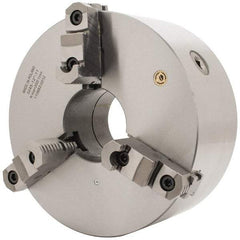 Bison - 3 Jaws, 12" Diam, Self Centering Manual Lathe Chuck - D1-11 Mount Spindle, Reversible, 1,500 Max RPM, 4.0551" Through Hole Diam, 0.0012" Axial Runout, 0.002" Radial Runout, Cast Iron - A1 Tooling