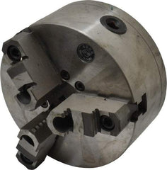 Interstate - 3 Jaws, 6" Diam, Self Centering Manual Lathe Chuck - D1-3 Mount Spindle, Reversible, 1.5748" Through Hole Diam, Cast Iron - A1 Tooling