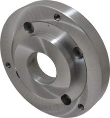 Bison - Adapter Back Plate for 8" Diam Self Centering Lathe Chucks - A2-6 Mount, 2.165" Through Hole Diam, 4.33mm ID, 7.87" OD, 1.11" Flange Height, Steel - A1 Tooling