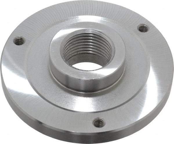 Bison - Adapter Back Plate for 5" Diam Self Centering Lathe Chucks - 1-1/2 - 8 Mount, 1.515" Through Hole Diam, 2.164mm ID, 5" OD, 0.51" Flange Height, Steel - A1 Tooling