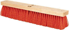 PRO-SOURCE - 18" Heavy Duty Synthetic Push Broom - 4" Bristle Length, Wood Block, Threaded Handle Connection - A1 Tooling