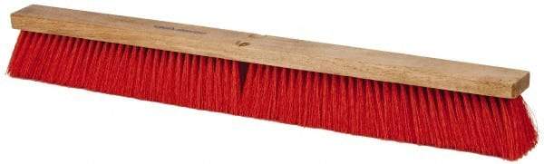 PRO-SOURCE - 30" Heavy Duty Synthetic Push Broom - 4" Bristle Length, Wood Block, Threaded Handle Connection - A1 Tooling