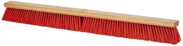 PRO-SOURCE - 36" Heavy Duty Synthetic Push Broom - 4" Bristle Length, Wood Block, Threaded Handle Connection - A1 Tooling