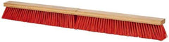 PRO-SOURCE - 36" Heavy Duty Synthetic Push Broom - 4" Bristle Length, Wood Block, Threaded Handle Connection - A1 Tooling