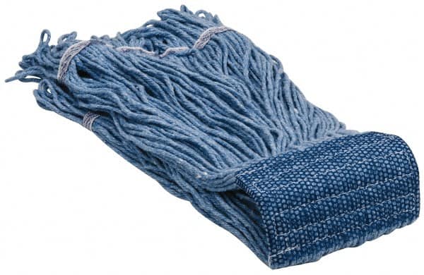 PRO-SOURCE - 5" Blue Head Band, Large Blended Fiber Loop End Mop Head - 4 Ply, Clamp Jaw Connection, Use for General Purpose - A1 Tooling