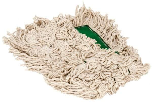 PRO-SOURCE - 24" Long x 3-1/2" Wide Yarn Blend Dust Mop Head - Snap-On, Green, Looped Head, Launderable - A1 Tooling