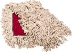 PRO-SOURCE - 36" Long x 3-1/2" Wide Yarn Blend Dust Mop Head - Snap-On, Red, Looped Head, Launderable - A1 Tooling