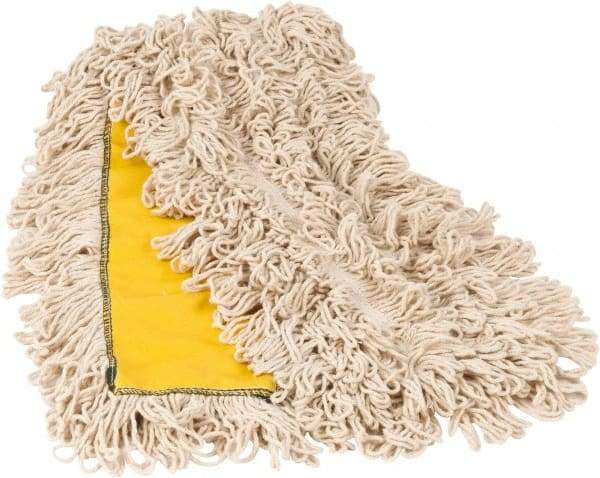 PRO-SOURCE - 48" Long x 3-1/2" Wide Yarn Blend Dust Mop Head - Snap-On, Yellow, Looped Head, Launderable - A1 Tooling